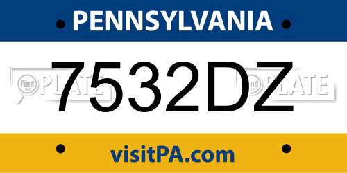 7532DZ Pennsylvania License Plate