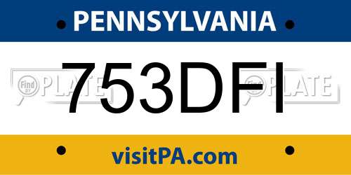 753DFI Pennsylvania License Plate