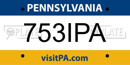 753IPA Pennsylvania License Plate