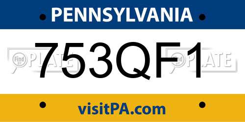 753QF1 Pennsylvania License Plate