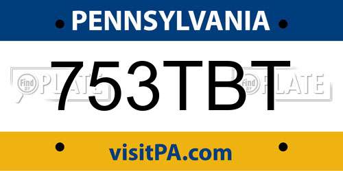 753TBT Pennsylvania License Plate