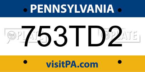 753TD2 Pennsylvania License Plate