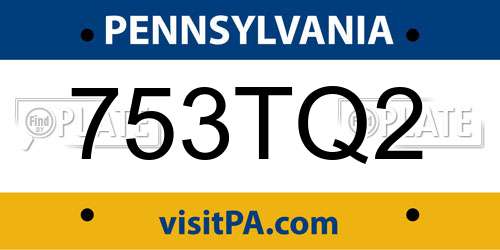 753TQ2 Pennsylvania License Plate