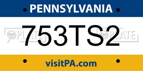 753TS2 Pennsylvania License Plate