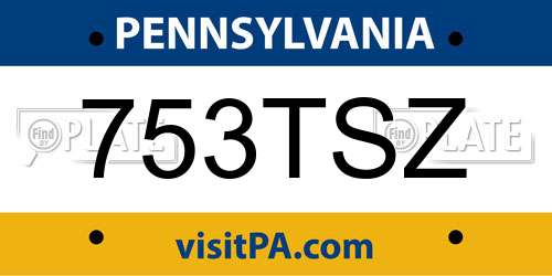 753TSZ Pennsylvania License Plate