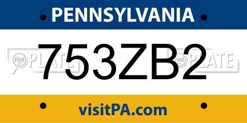 753ZB2 Pennsylvania License Plate