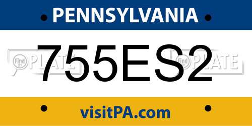 755ES2 Pennsylvania License Plate
