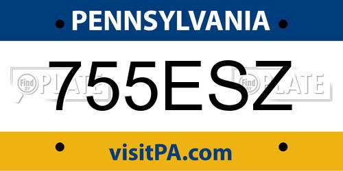 755ESZ Pennsylvania License Plate
