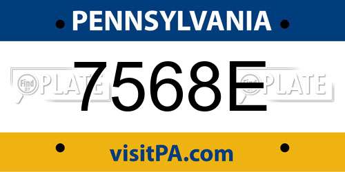 7568E Pennsylvania License Plate