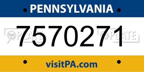 7570271 Pennsylvania License Plate