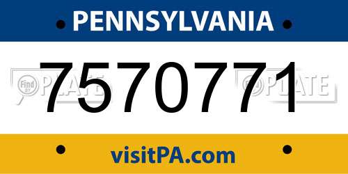 7570771 Pennsylvania License Plate