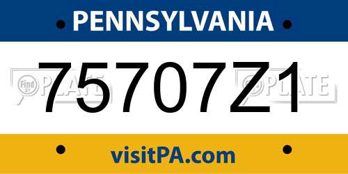 75707Z1 Pennsylvania License Plate
