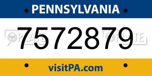 7572879 Pennsylvania License Plate