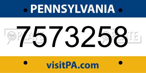 7573258 Pennsylvania License Plate