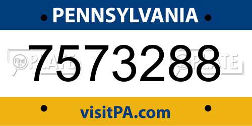 7573288 Pennsylvania License Plate