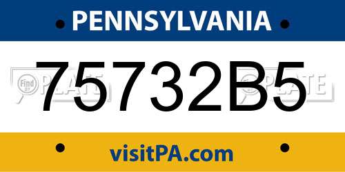 75732B5 Pennsylvania License Plate