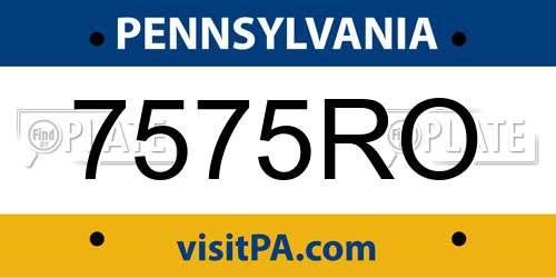 7575RO Pennsylvania License Plate