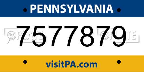 7577879 Pennsylvania License Plate