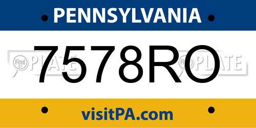 7578RO Pennsylvania License Plate