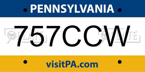 757CCW Pennsylvania License Plate