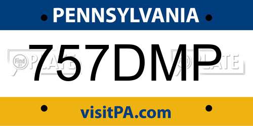 757DMP Pennsylvania License Plate