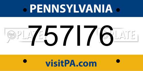 757I76 Pennsylvania License Plate