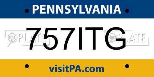 757ITG Pennsylvania License Plate