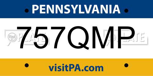 757QMP Pennsylvania License Plate