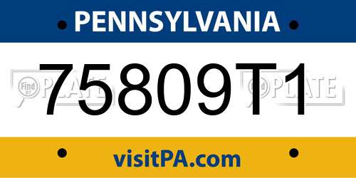 75809T1 Pennsylvania License Plate