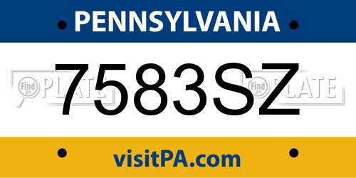 7583SZ Pennsylvania License Plate