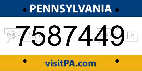 7587449 Pennsylvania License Plate