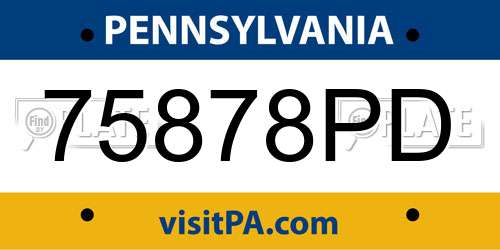 75878PD Pennsylvania License Plate