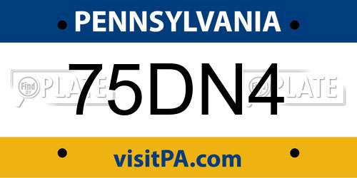 75DN4 Pennsylvania License Plate