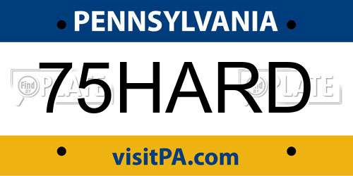 75HARD Pennsylvania License Plate