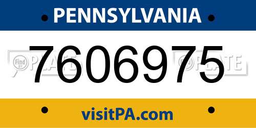 7606975 Pennsylvania License Plate