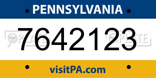 7642123 Pennsylvania License Plate
