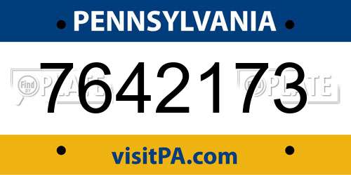 7642173 Pennsylvania License Plate