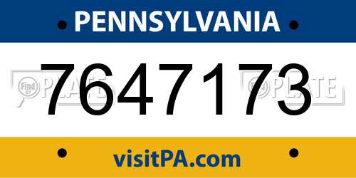 7647173 Pennsylvania License Plate