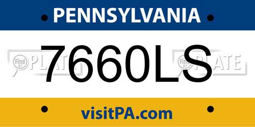 7660LS Pennsylvania License Plate