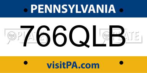 766QLB Pennsylvania License Plate