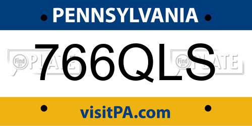 766QLS Pennsylvania License Plate