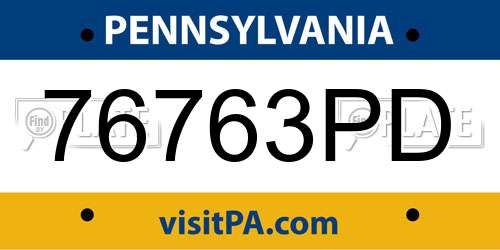 76763PD Pennsylvania License Plate
