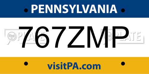 767ZMP Pennsylvania License Plate