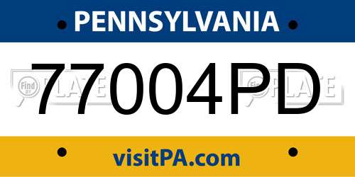 77004PD Pennsylvania License Plate