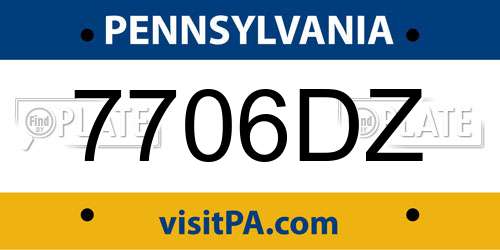 7706DZ Pennsylvania License Plate