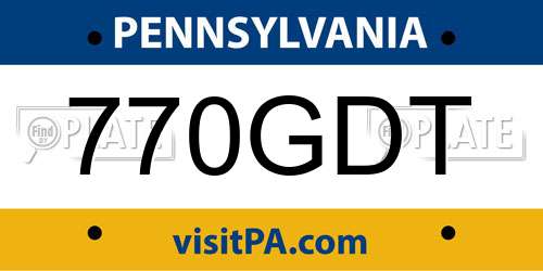 770GDT Pennsylvania License Plate
