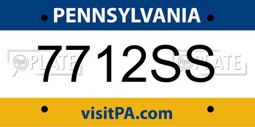 7712SS Pennsylvania License Plate
