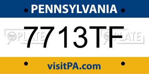 7713TF Pennsylvania License Plate