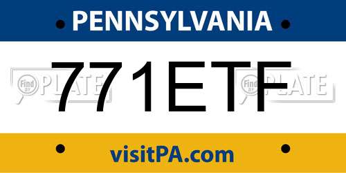 771ETF Pennsylvania License Plate