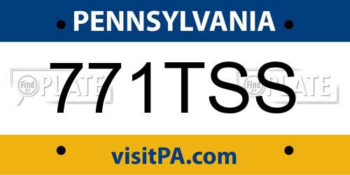 771TSS Pennsylvania License Plate
